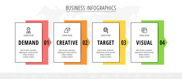 矢量信息图方形标签，模板设计图片下载