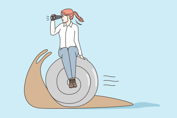 女商人在蜗牛赛跑中输掉了生意图片下载