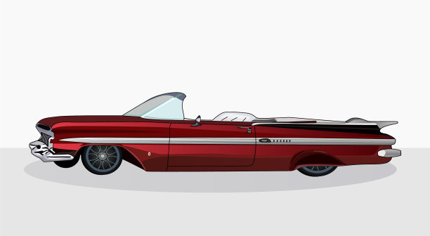 红色的旧汽车图片下载