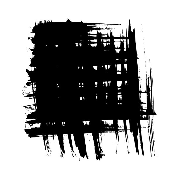 黑色笔刷在白色上以方形笔画图片下载