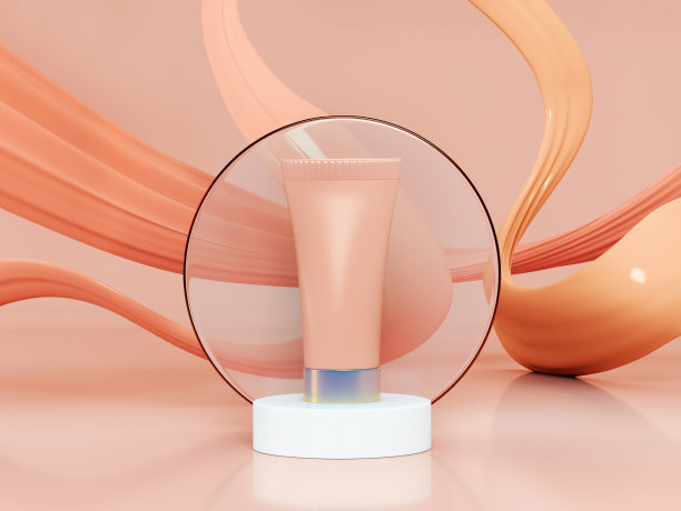 管子上的化妆膏，漂亮的化妆液，广告。3 d渲染;图片下载