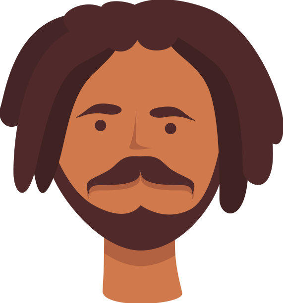 脏辫和胡子的图标卡通图片下载