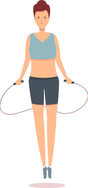 跳跃女孩图标卡通运动锻炼图片下载