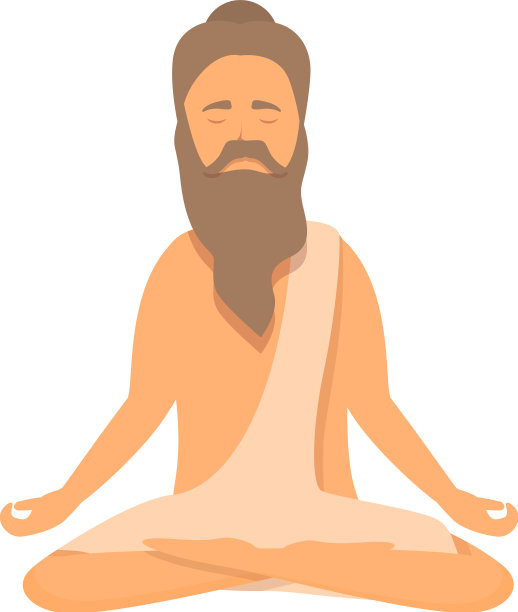 瑜伽男是卡通印度人的标志图片下载