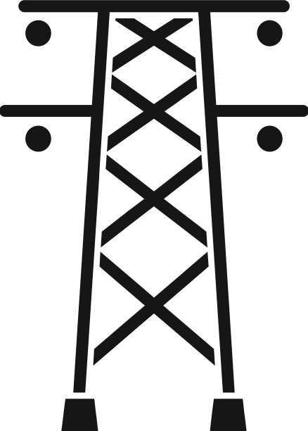电力塔图标，简约水电能源图片下载