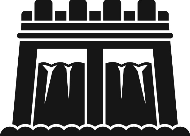 自然资源图标简单的水力发电厂图片下载