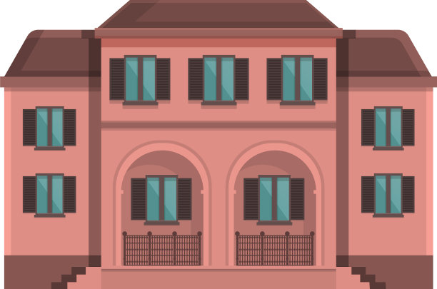 砖别墅图标卡通住宅建筑图片下载
