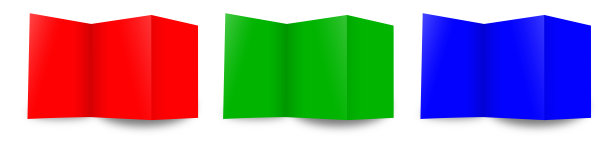 三RGB小册子空白模板红，绿和蓝表示布局和设计。图片下载