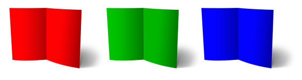 三RGB小册子空白模板红，绿和蓝表示布局和设计。图片下载