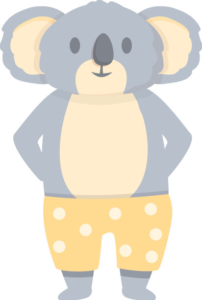 考拉游泳的图标卡通可爱的熊图片下载