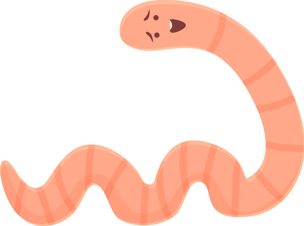 粉红色的蠕虫图标卡通动物土壤图片下载