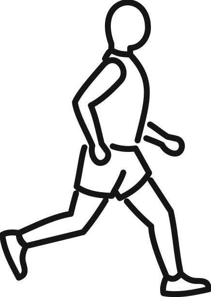 跑步的人图标轮廓活跃的健身房图片下载
