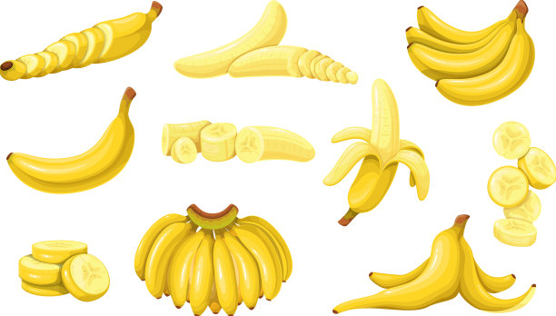 香蕉削了一半，香蕉切片图片下载