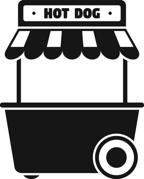 热狗市场图标简单推车食品图片下载