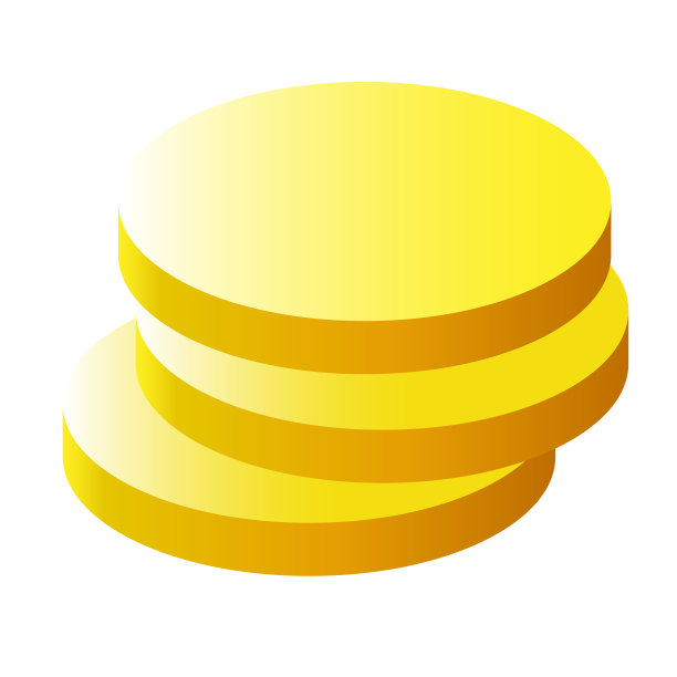 金币在白色背景上的原理图，矢量图图片下载