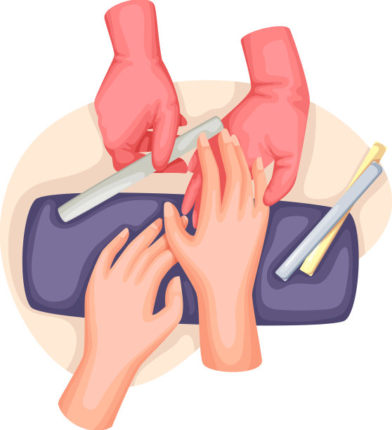 美甲师在沙龙里锉指甲图片下载