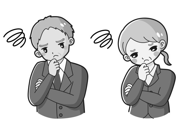 插图的高级男人和女人穿着麻烦的西装图片下载