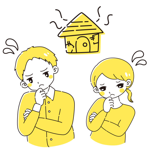 一个男人和一个女人在担心一所破旧的房子图片下载