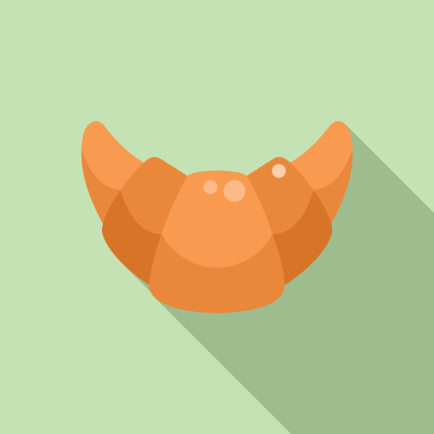 可颂航空食品图标平坦飞机图片下载