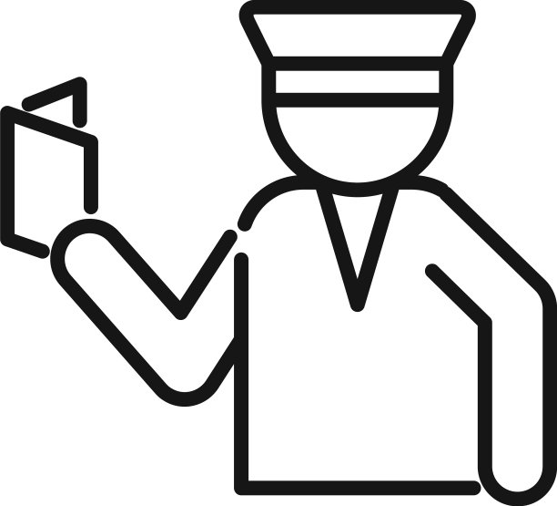 护照检查人图标轮廓飞机图片下载