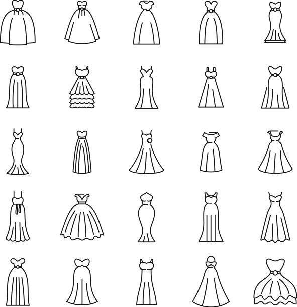 婚纱图标设置轮廓新娘图片下载