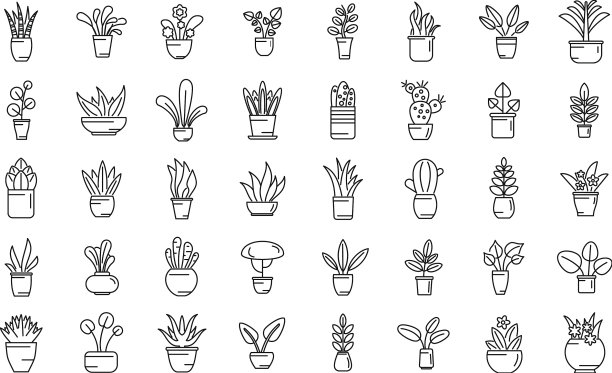 植物图标设置叶片生长轮廓图片下载