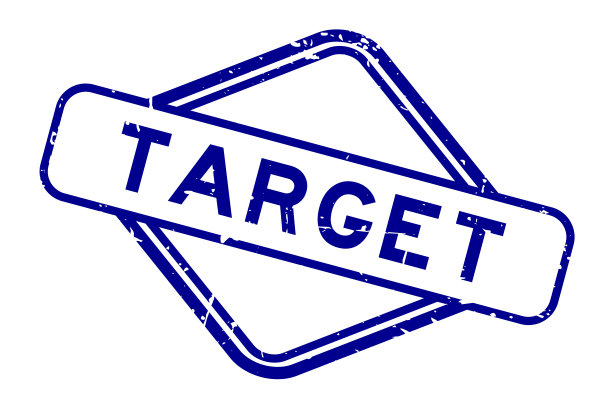 垃圾蓝色目标字橡胶印章印章上的白色背景图片下载