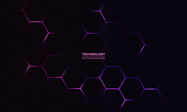暗六边形抽象技术背景用图片下载