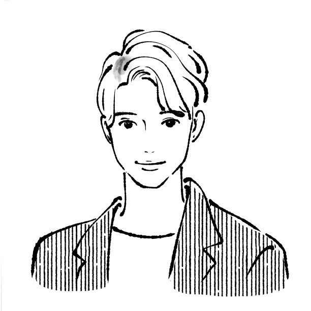 简单的男性手绘单色线条绘制插图图片下载