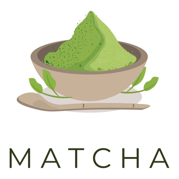 天然抹茶粉矢量插图图片下载