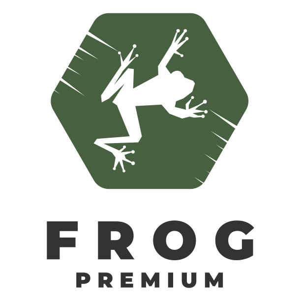 青蛙矢量插图与绿色六边形图片下载