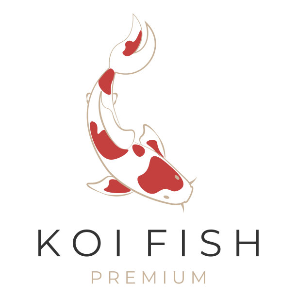 优雅的金锦鲤矢量鱼插图图片下载