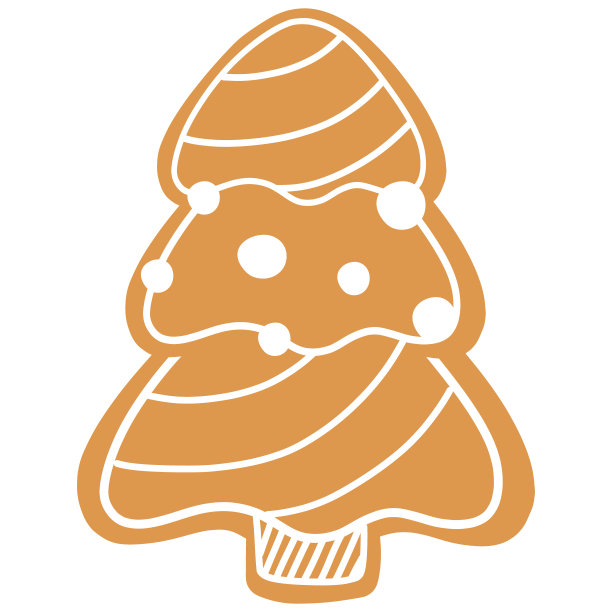 矢量圣诞姜饼，以圣诞树的形式在白色背景。图片下载