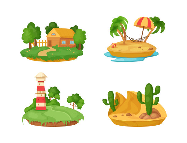 拥有不同自然夏季景观的小岛图片下载