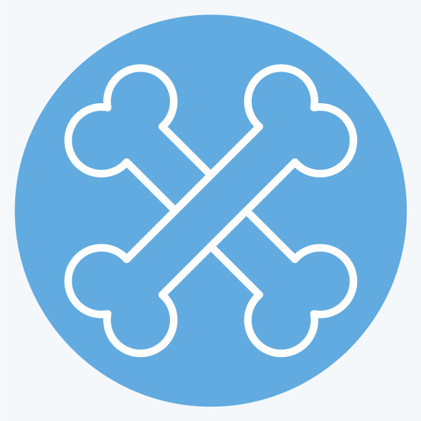 图标骨骼适合万圣节的象征蓝色图片下载