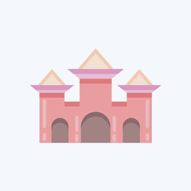 图标城堡适合万圣节符号平图片下载