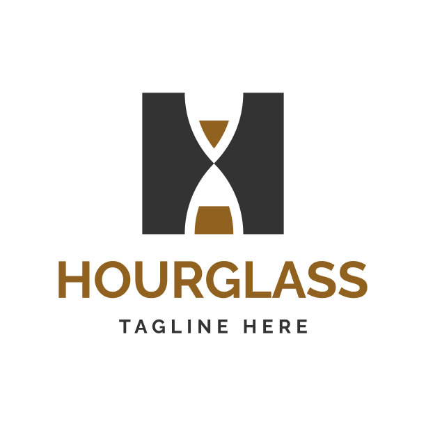 字母h与沙漏标志设计图片下载