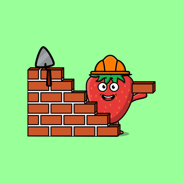 可爱的卡通草莓梅森的角色图片下载