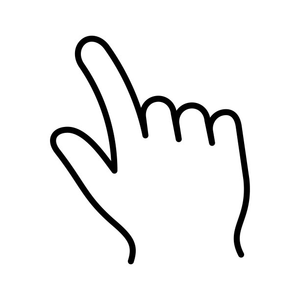 手形指针图标。点击鼠标指针。孤立在白色背景上的象形文字。图片下载