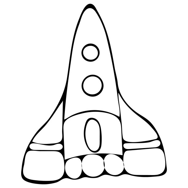 手绘火箭孤立在白色背景图片下载