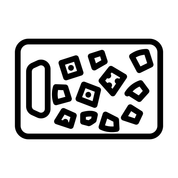 立方体切茄子线图标矢量插图图片下载