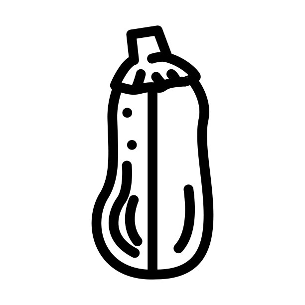 切熟茄子线图标矢量插图图片下载