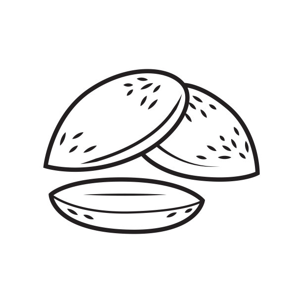 扁桃矢量图标孤立在白色背景。图片下载