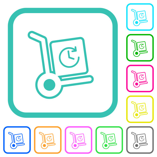 快递包裹递送轮廓生动的彩色平面图标图片下载