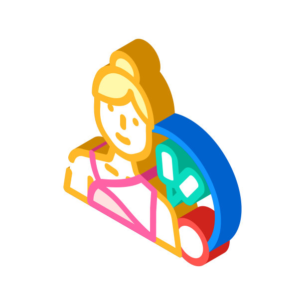 体操女子运动等距图标矢量插图图片下载