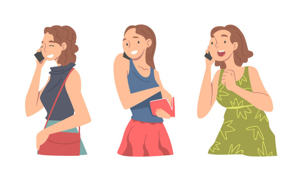 使用智能手机的年轻女性设置为愉快图片下载