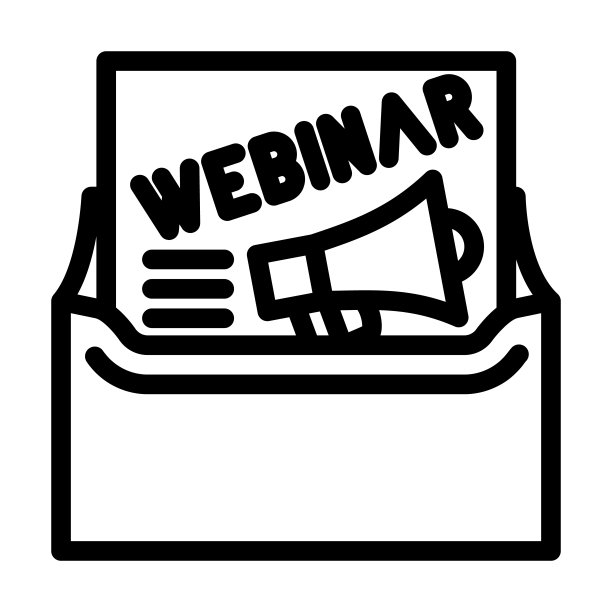 推广网络研讨会线图标矢量插图图片下载