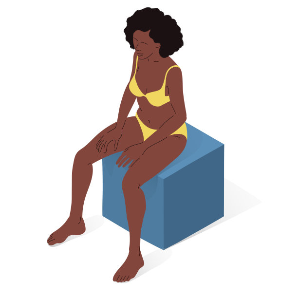年轻的黑人女性坐着，一个女人的身体。坐着的人的等距矢量插图。图片下载