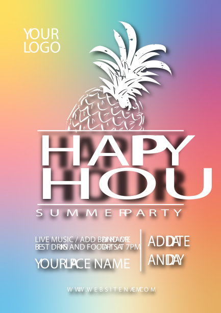 夏季欢乐时光派对海报或社会医疗图片下载