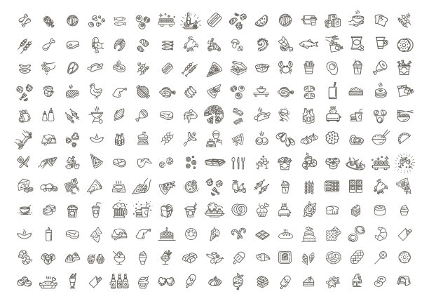 快餐轮廓图标设置图片下载